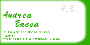 andrea bacsa business card